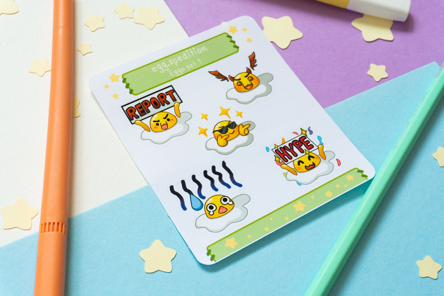 Eggo Set 1 + 2 Sticker Sheet