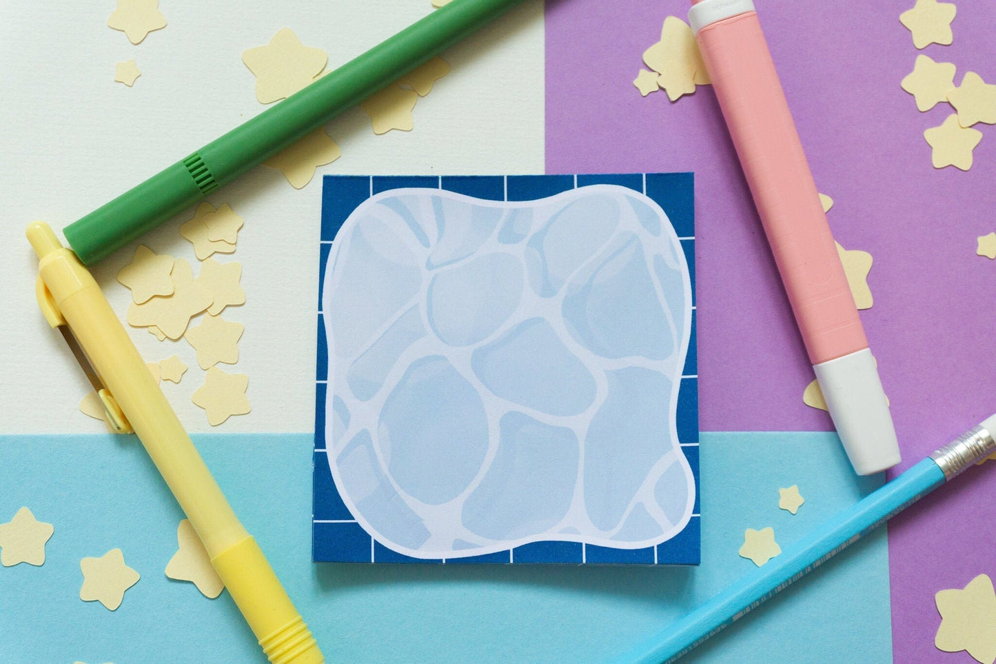 Swimming Pool Watery Memo Pad 25* Sheets (Blue/Pink Versions Available)