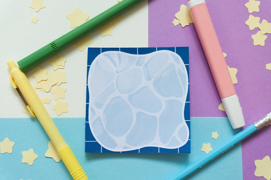 Swimming Pool Watery Memo Pad 25* Sheets (Blue/Pink Versions Available)