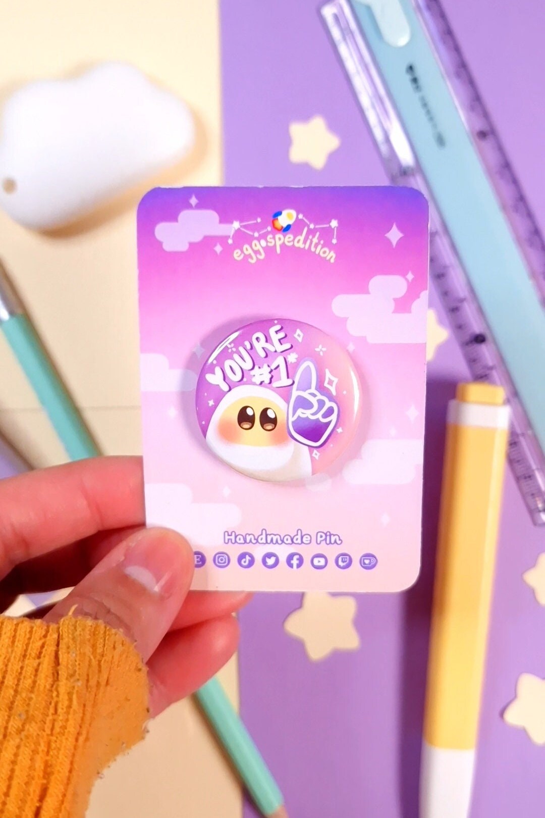 Egg-couragement 32mm Affirmation Button Badges