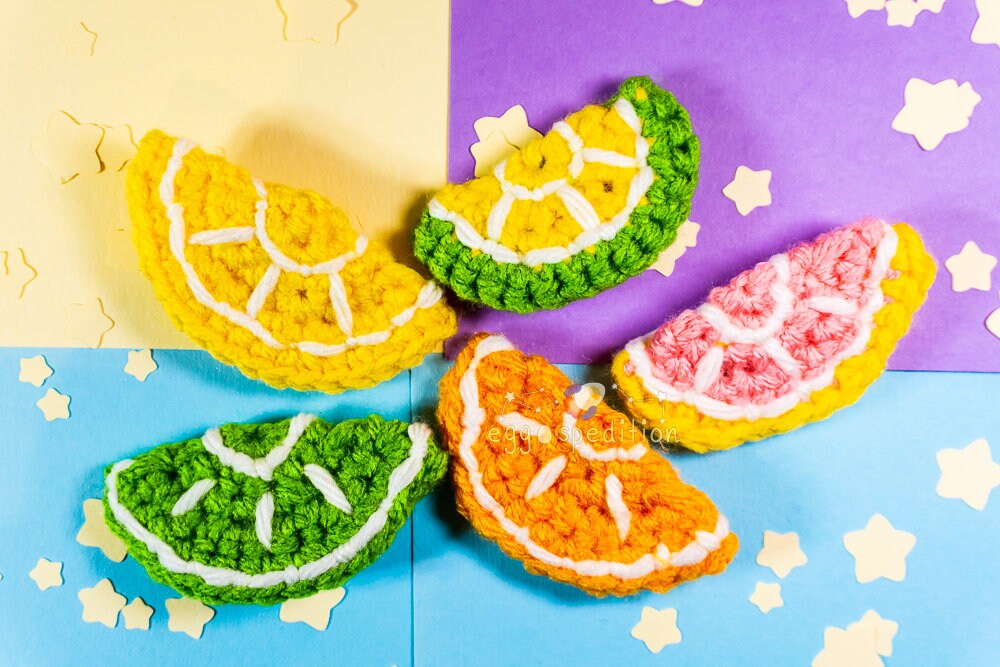 Citrus Fruit Crochet Brooch (Singles)