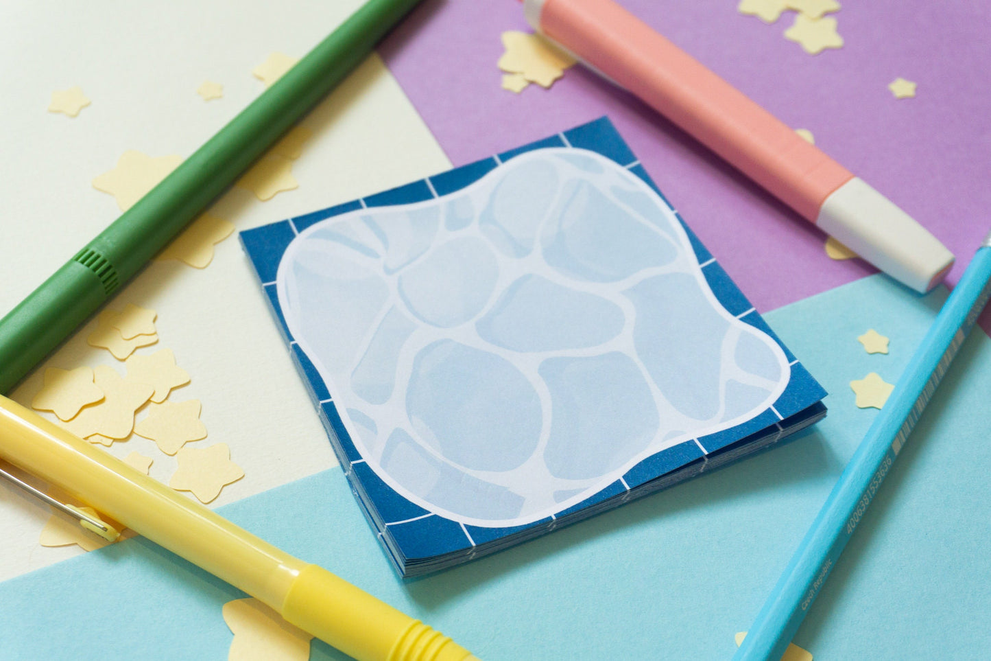 Swimming Pool Watery Memo Pad 25* Sheets (Blue/Pink Versions Available)
