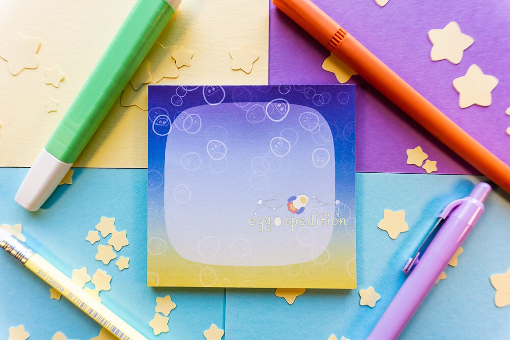 Space Gravity Techy Gradient Egg Bubbles Memo Pad 25* Sheets