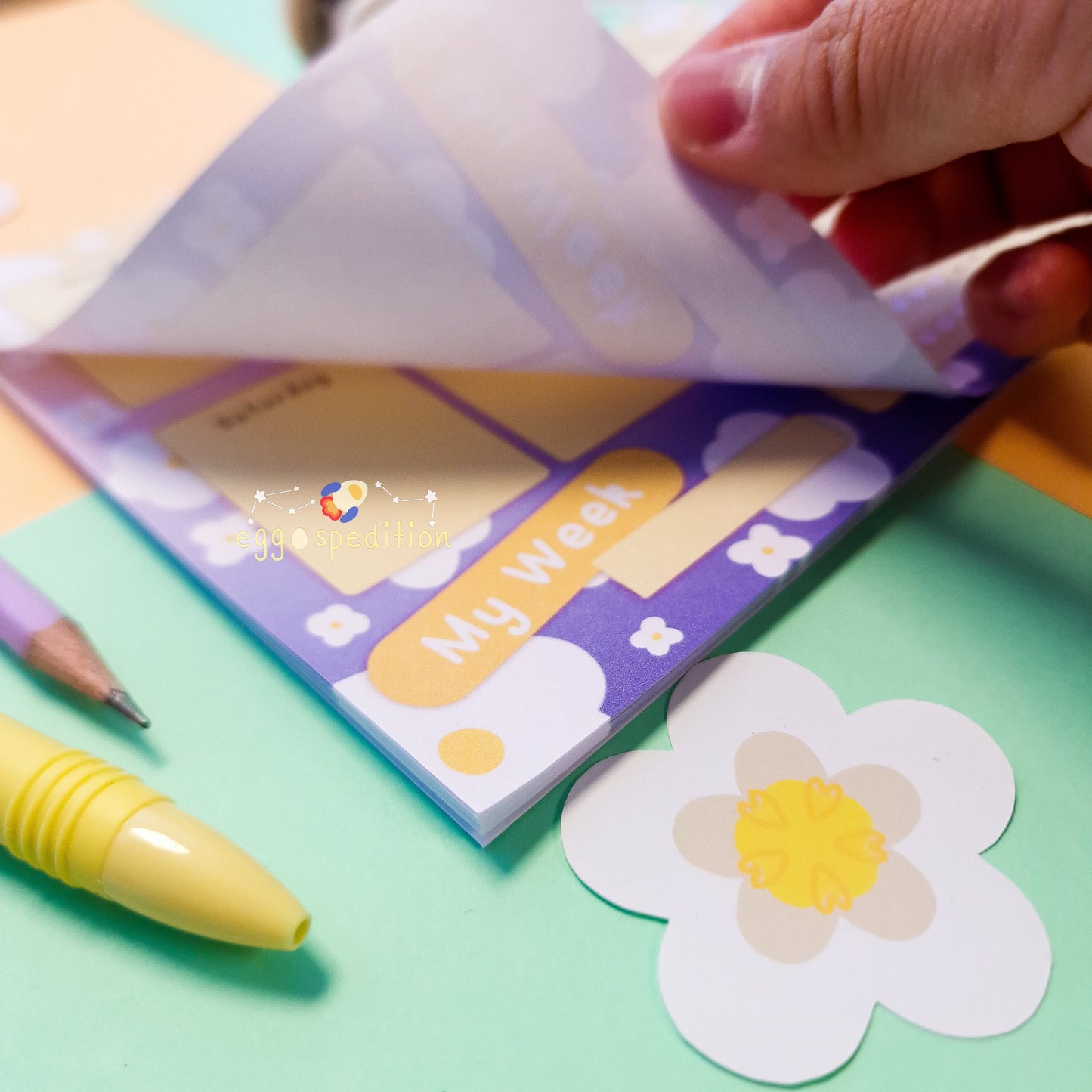 Daisy Explosion Gradient Week Planner Pad