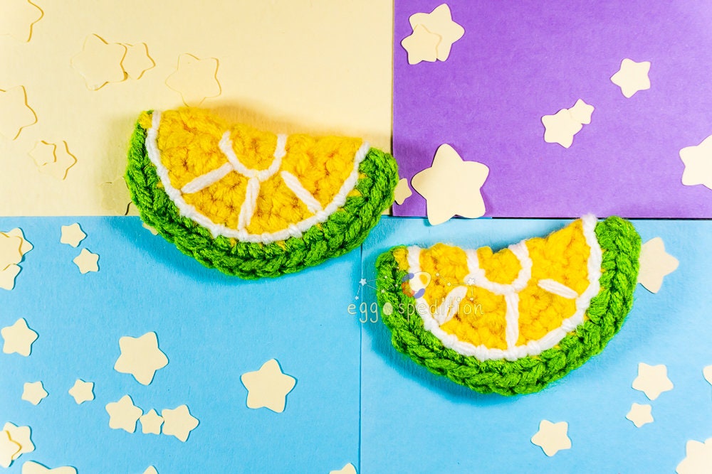 Citrus Fruit Hairclips Handmade Crochet (Pairs and Singles Available)
