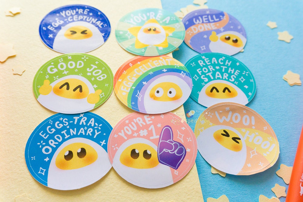 Egg-Couragement Affirmation Die-cut Stickers