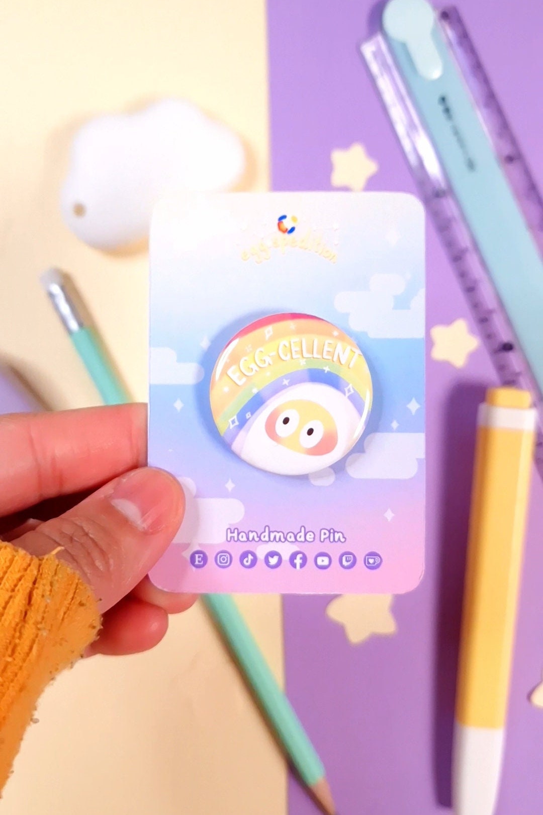 Egg-couragement 32mm Affirmation Button Badges