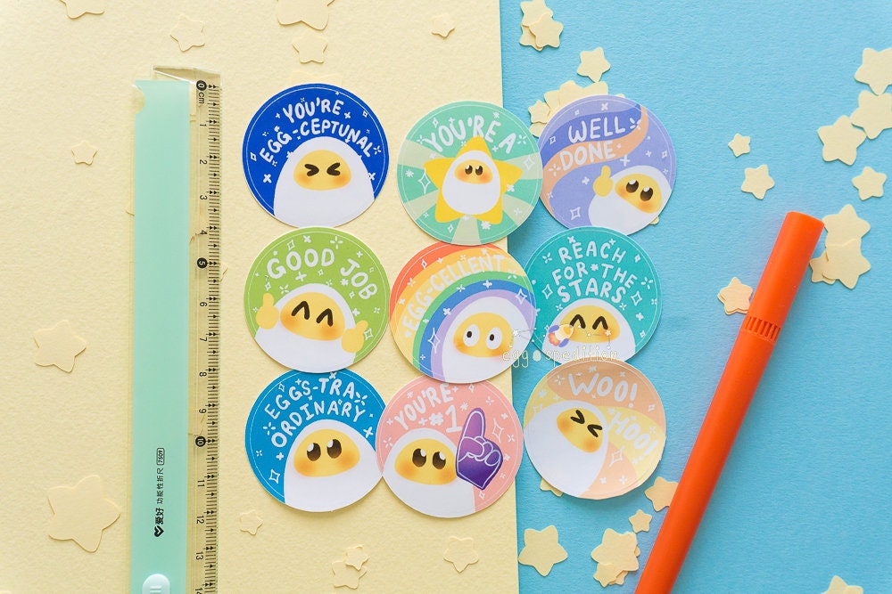 Egg-Couragement Affirmation Die-cut Stickers