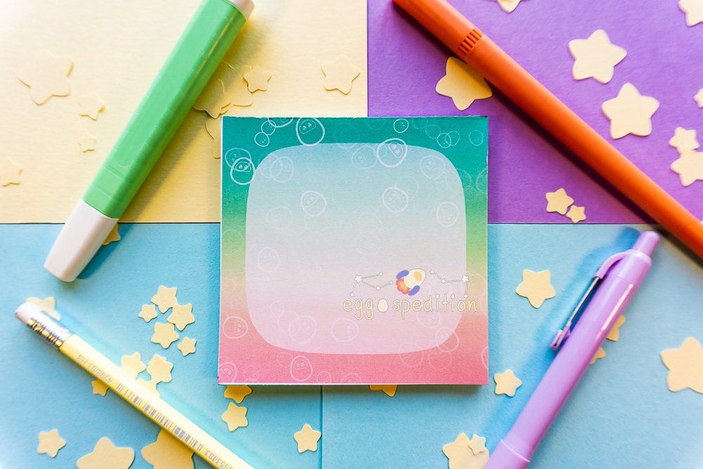 Space Gravity Techy Gradient Egg Bubbles Memo Pad 25* Sheets