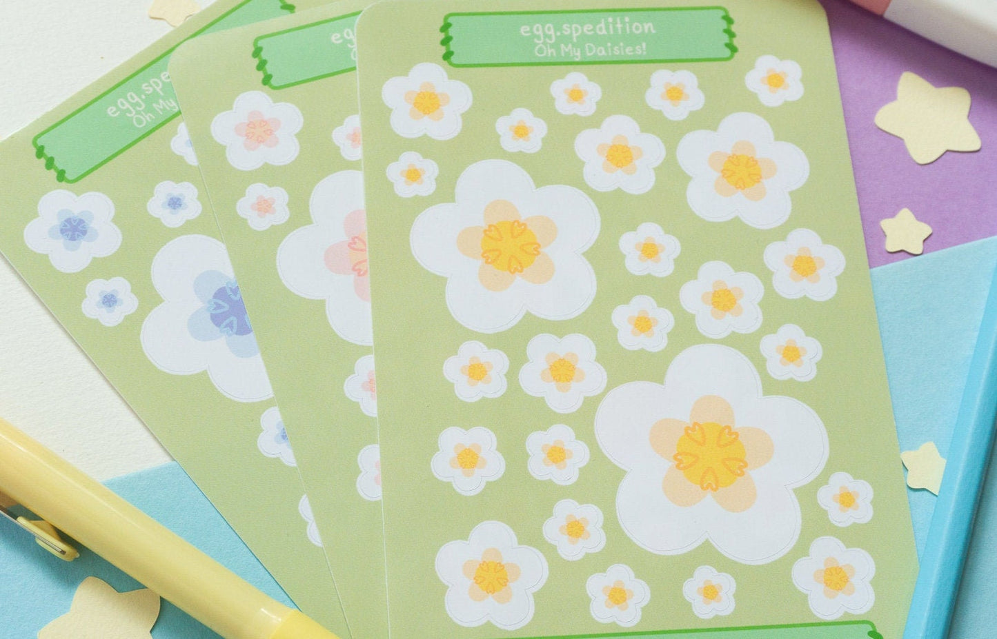 Oh My Daisies! Assorted Sizes Sticker Sheet (Various Colours Available)