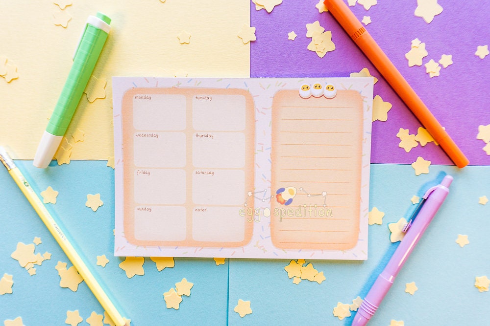 Confetti Cake Eggo Week Planner and Memopad