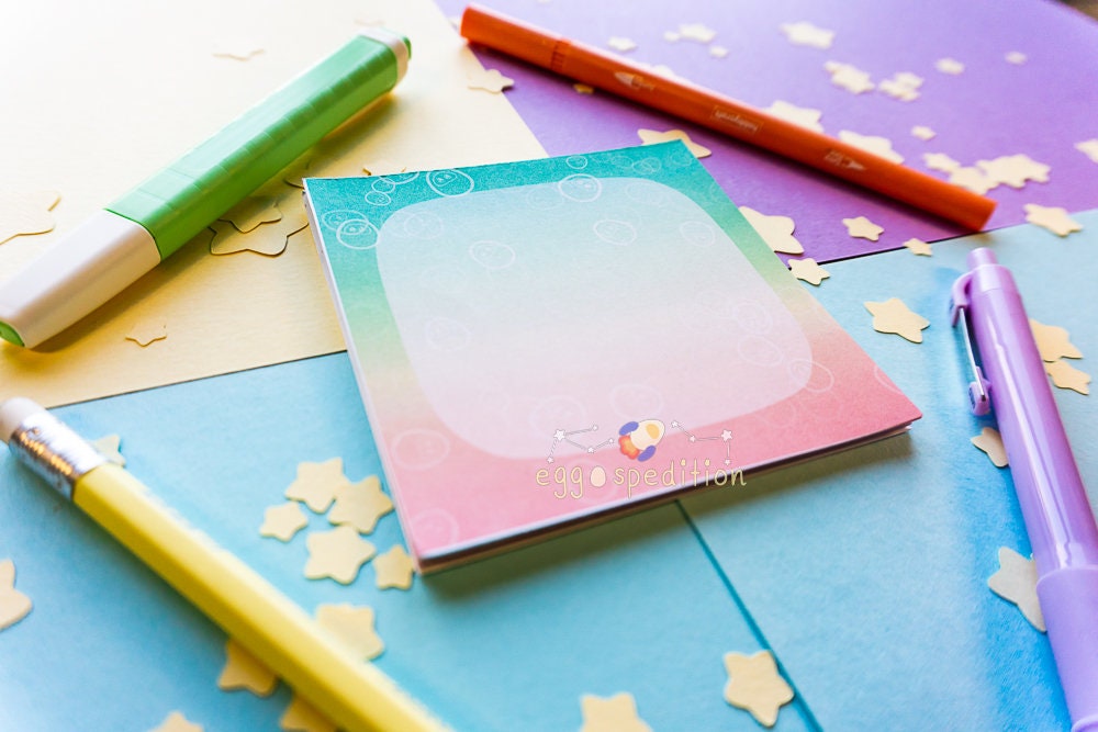 Space Gravity Techy Gradient Egg Bubbles Memo Pad 25* Sheets