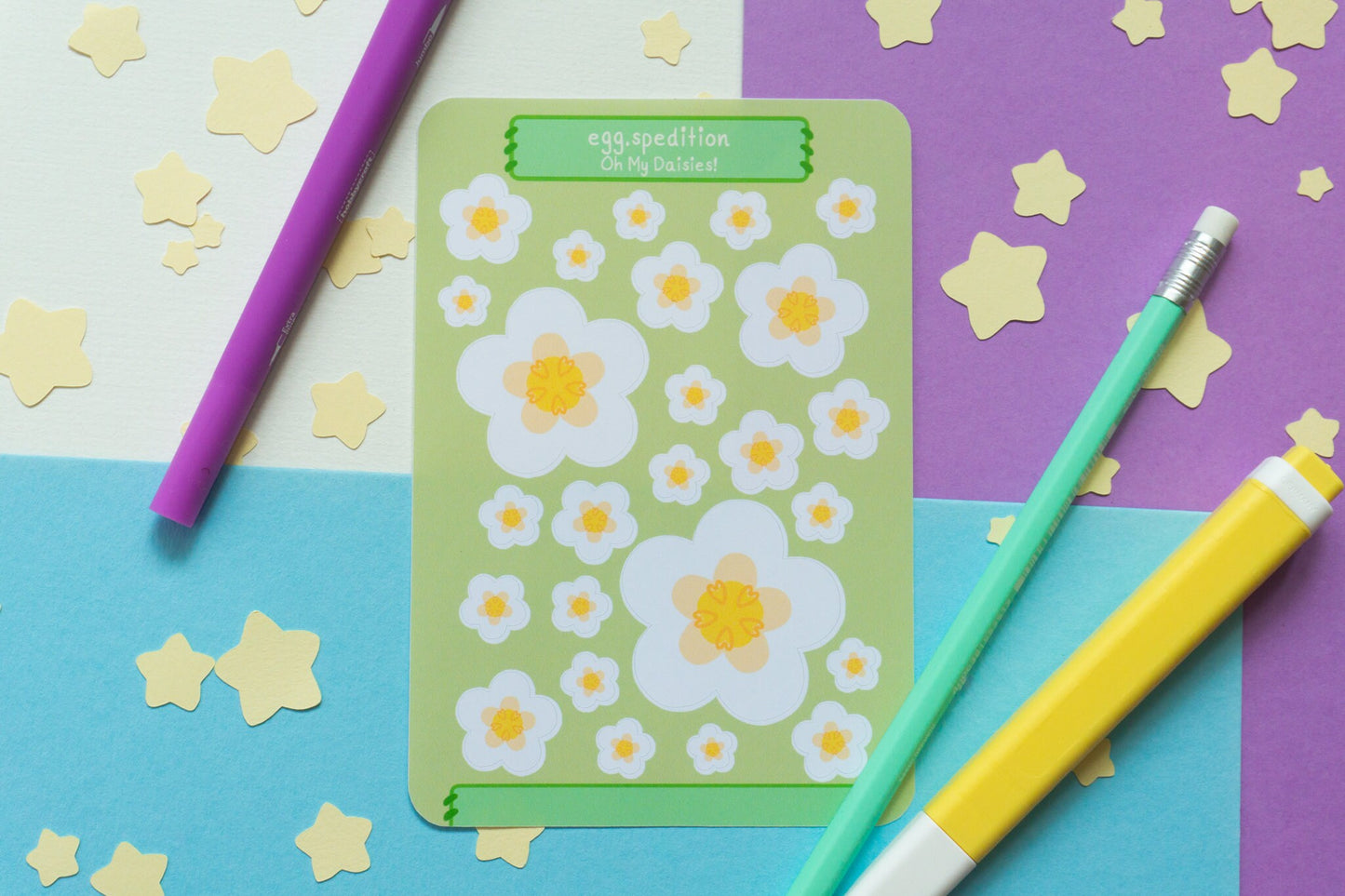 Oh My Daisies! Assorted Sizes Sticker Sheet (Various Colours Available)