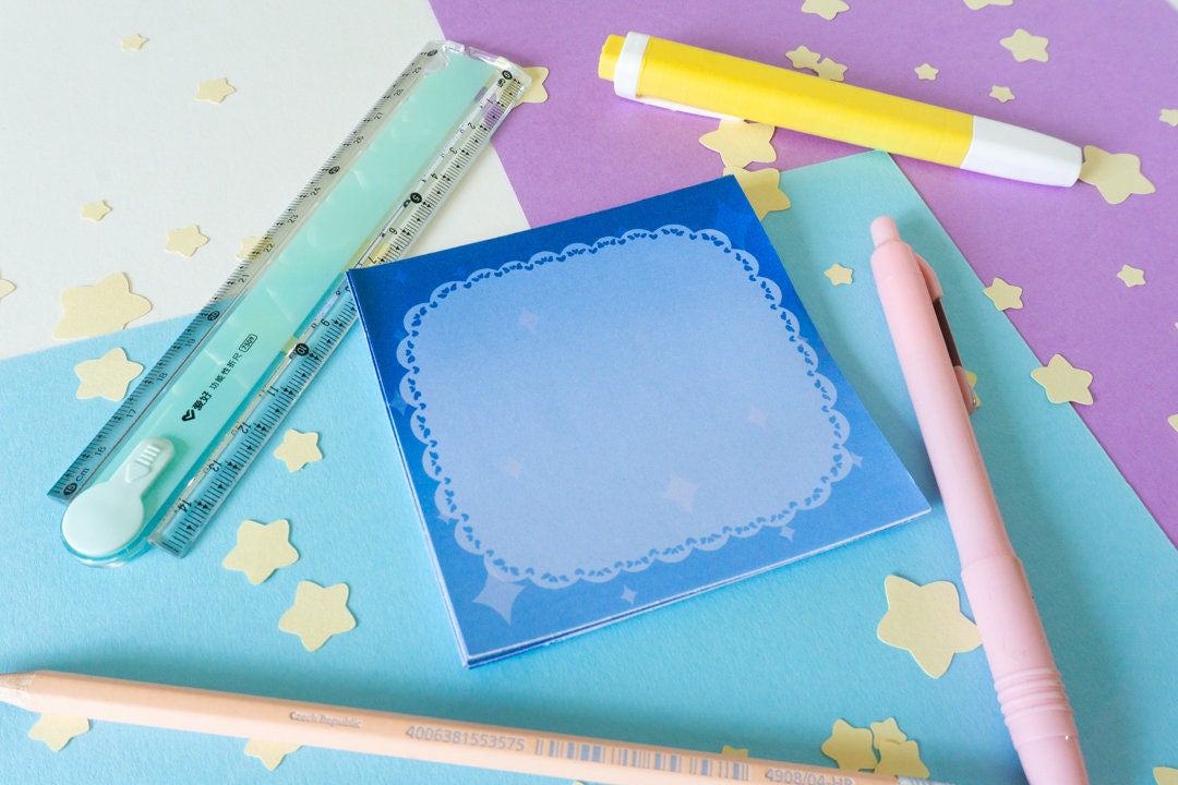 Fancy Lacy Starry Night Memo Pad