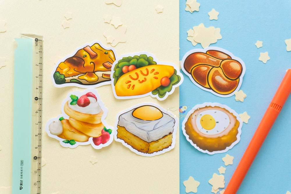 Egg Food Art Die Cut Journaling Stickers Bundle Set