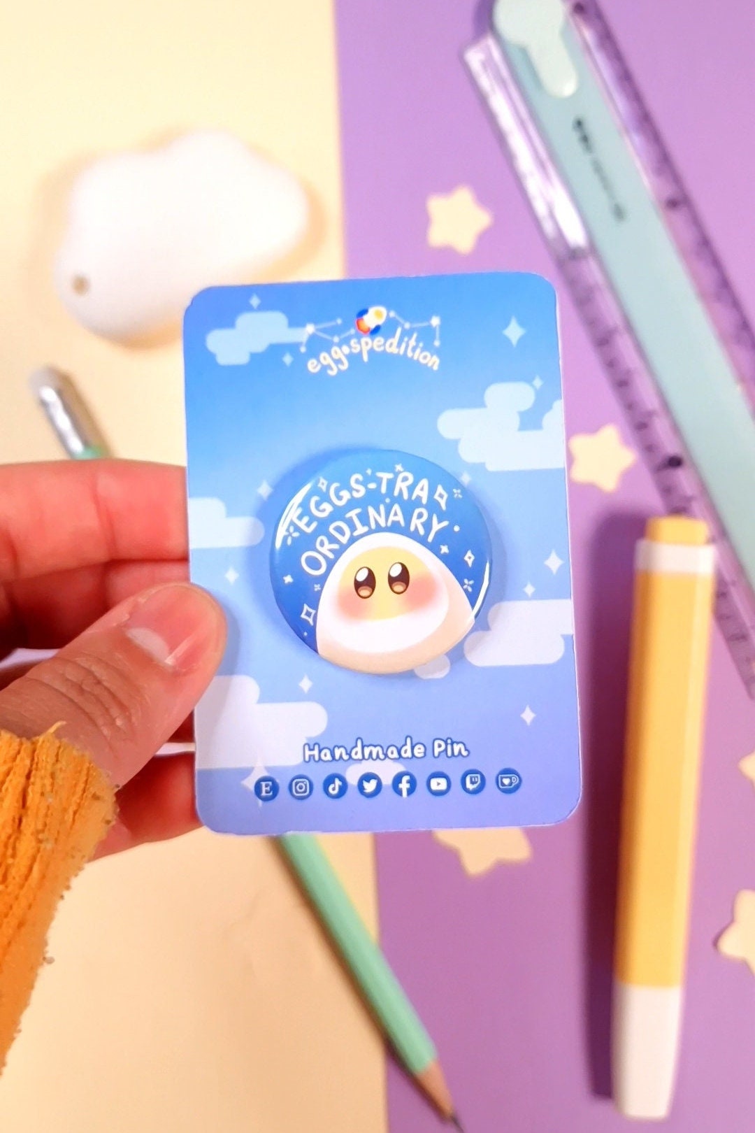 Egg-couragement 32mm Affirmation Button Badges