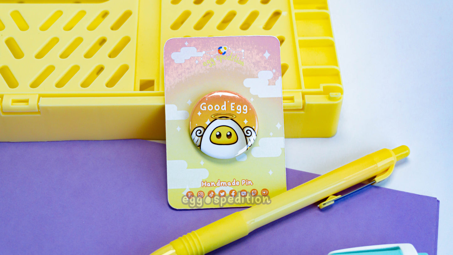 Good Egg Angel Eggo 32mm Button Badge