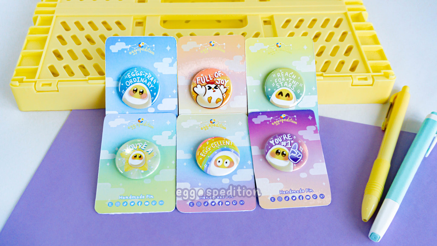 Egg-couragement 32mm Affirmation Button Badges