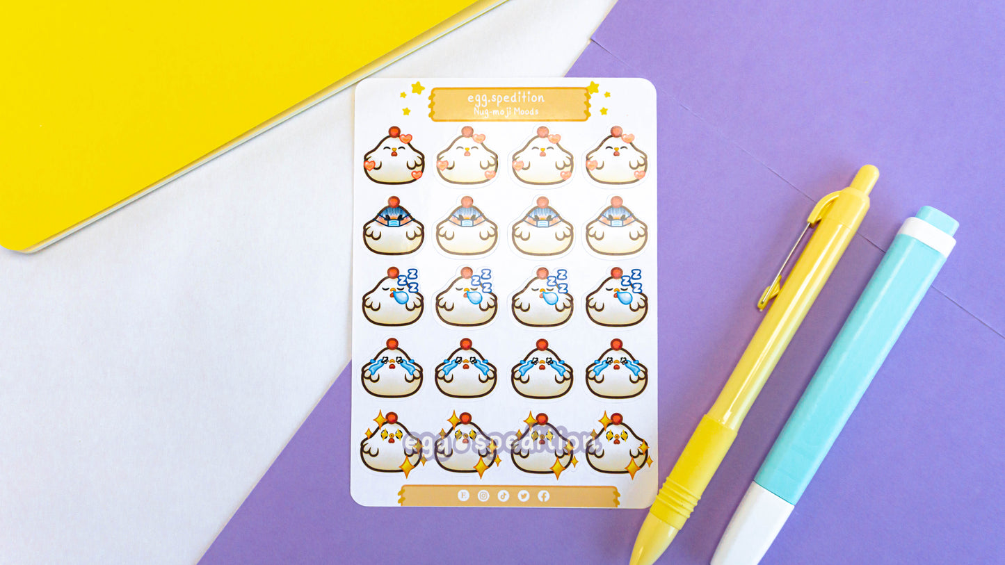 Nugget Chicken Mood Sticker Sheet