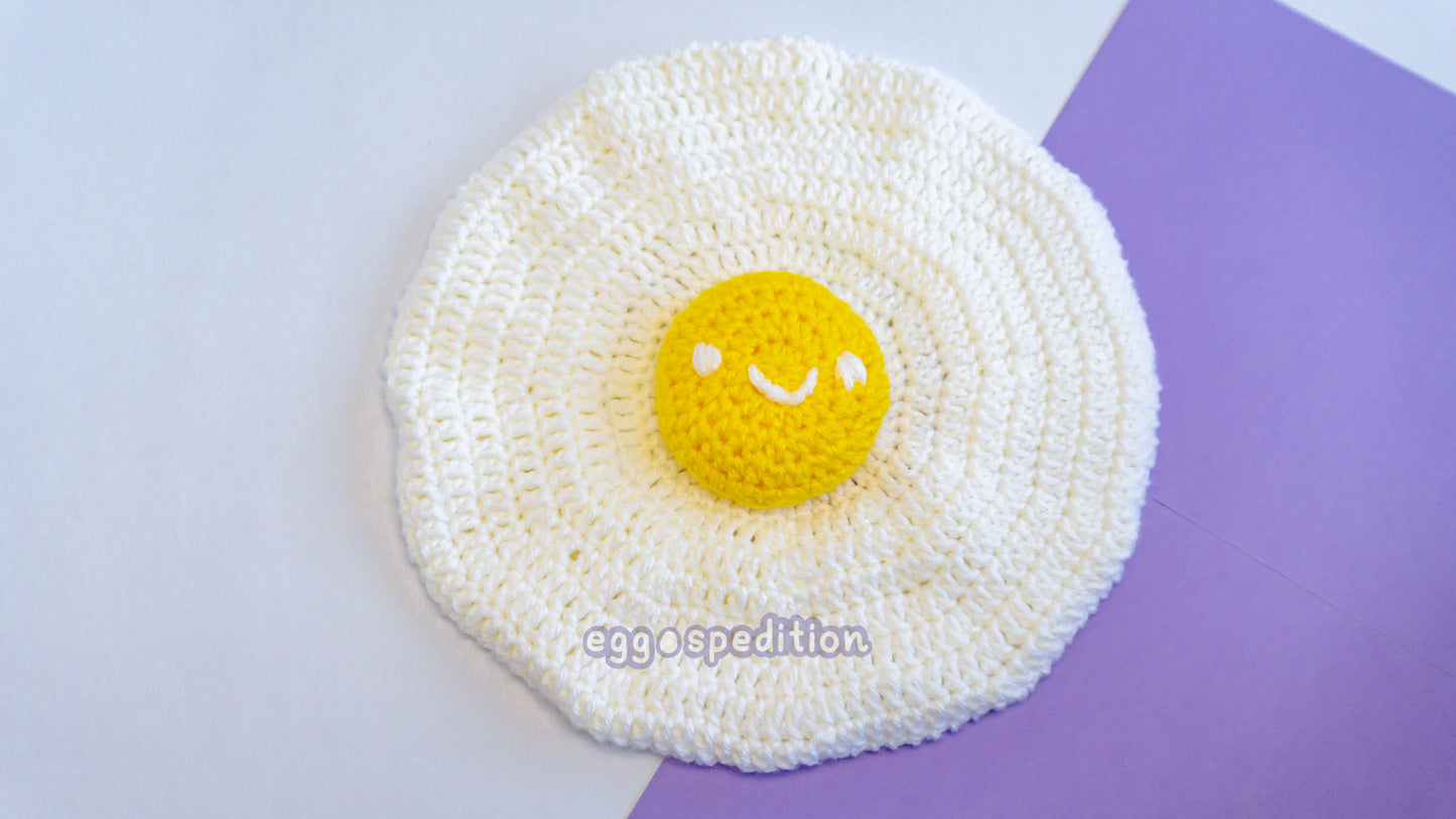 Happy Eggo Crochet Beret Hat