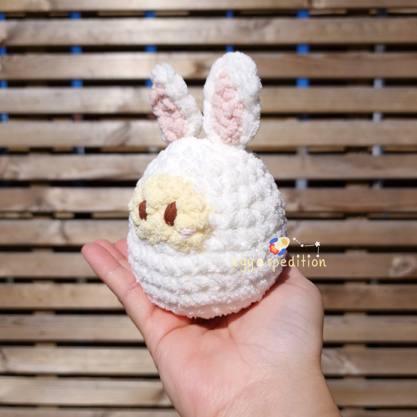 Spring Buddies Crocheted Amigurumi Soft Desk Buddy - Bunny Eggo Chicken Nugget Hatching Chick