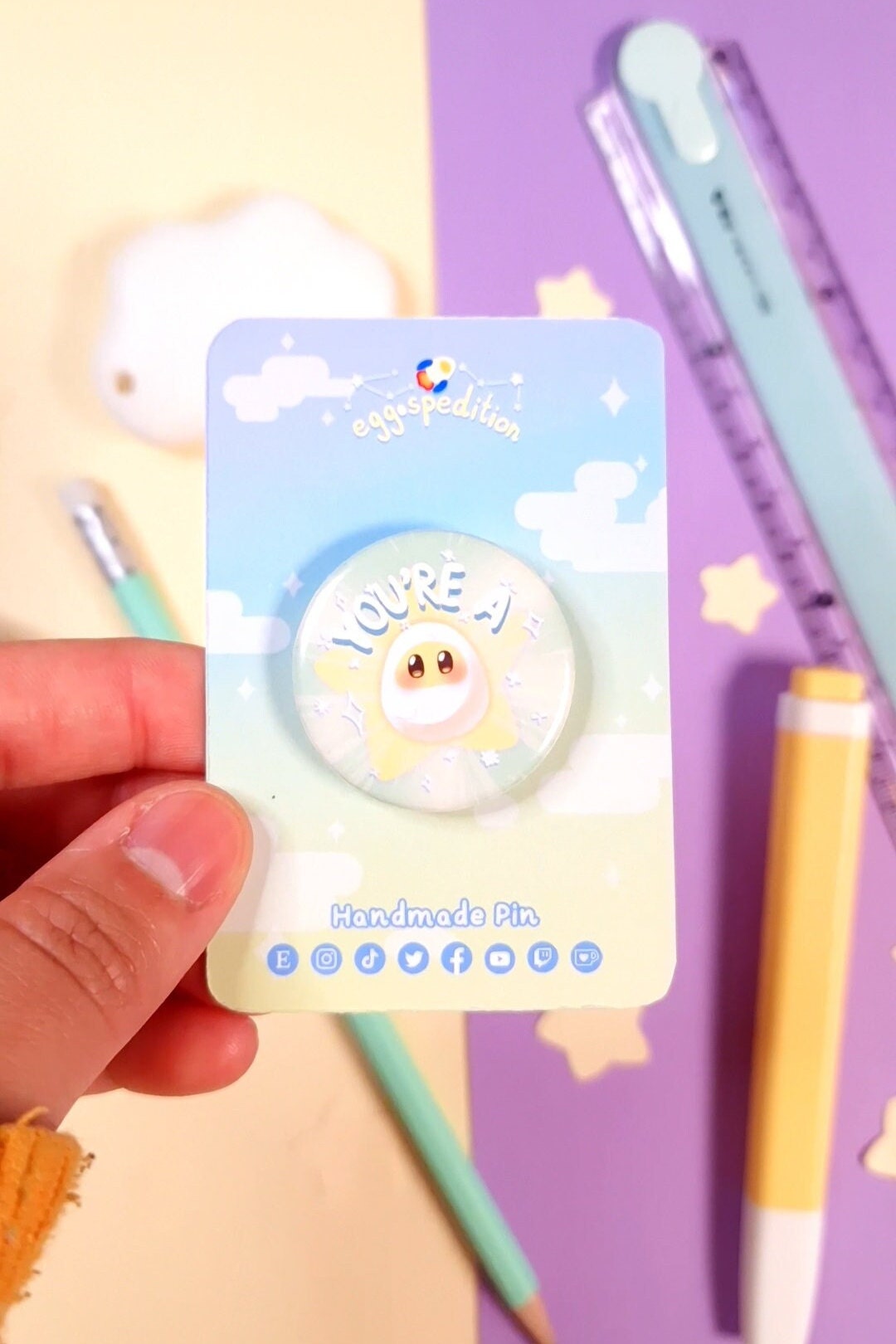 Egg-couragement 32mm Affirmation Button Badges