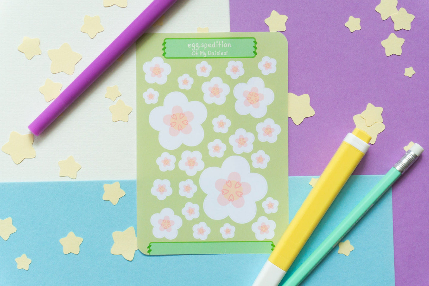 Oh My Daisies! Assorted Sizes Sticker Sheet (Various Colours Available)