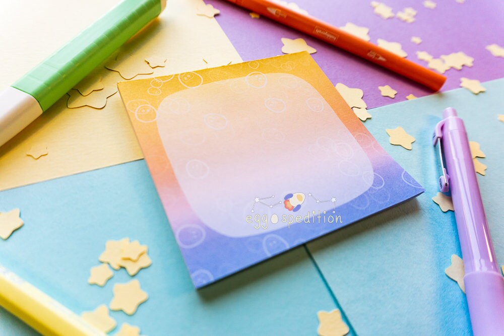 Space Gravity Techy Gradient Egg Bubbles Memo Pad 25* Sheets
