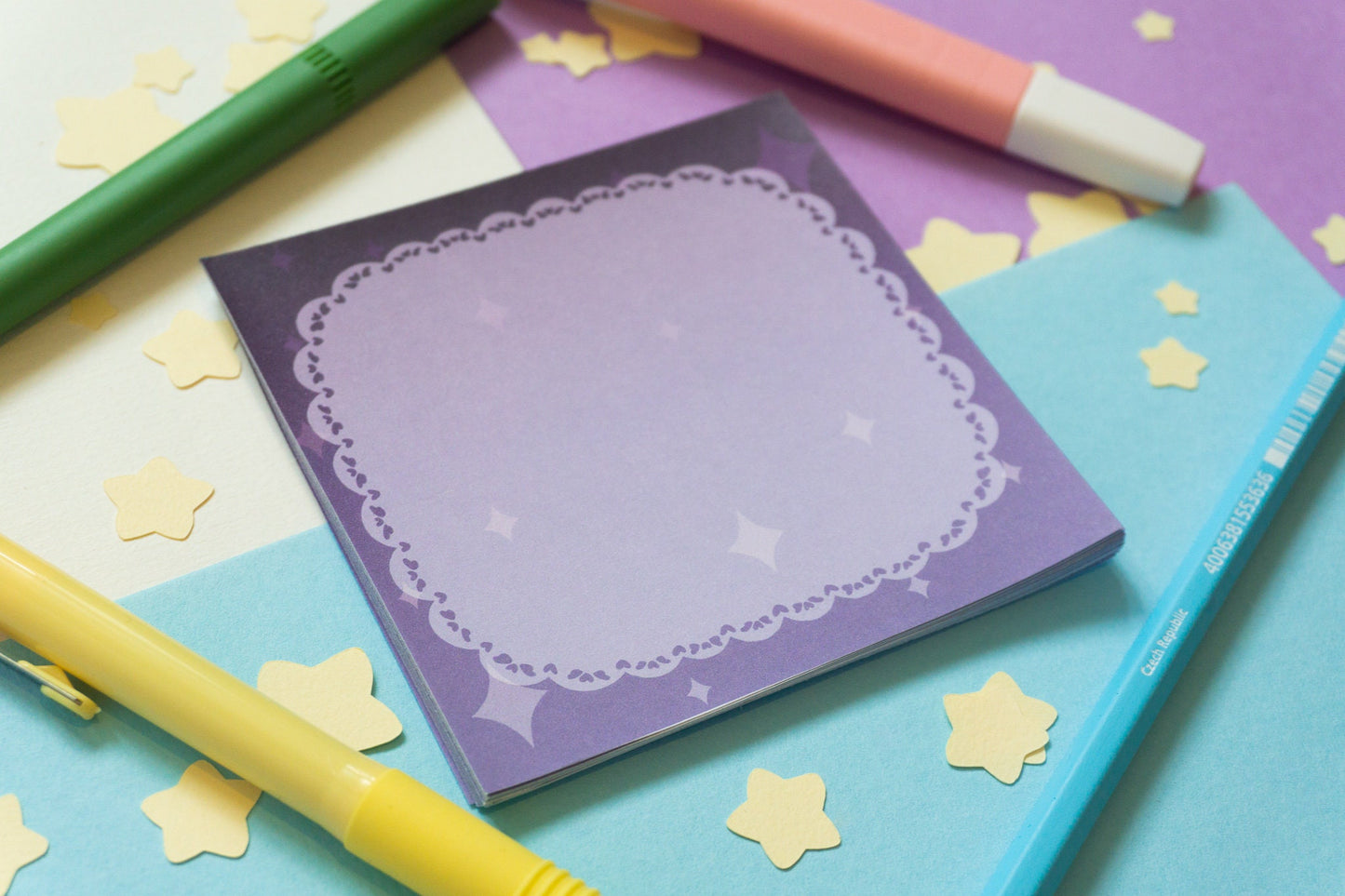 Fancy Lacy Starry Night Memo Pad