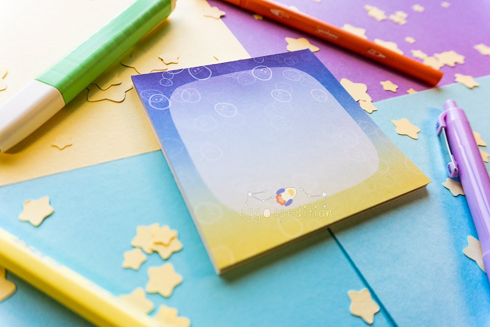 Space Gravity Techy Gradient Egg Bubbles Memo Pad 25* Sheets