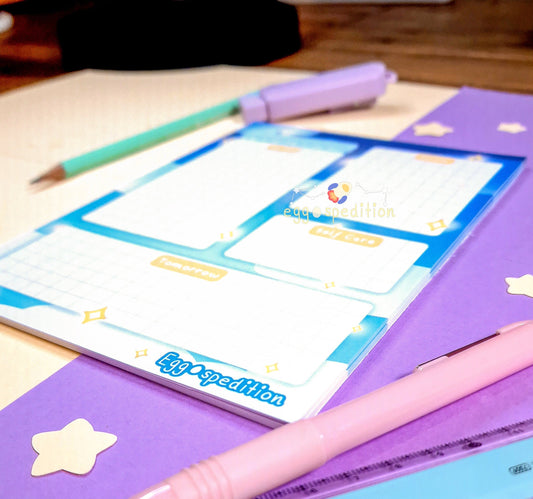 Starry Night Glow Clouds Daily Agenda To-Do List Weekly Tracker Planner Desk Memo Pad