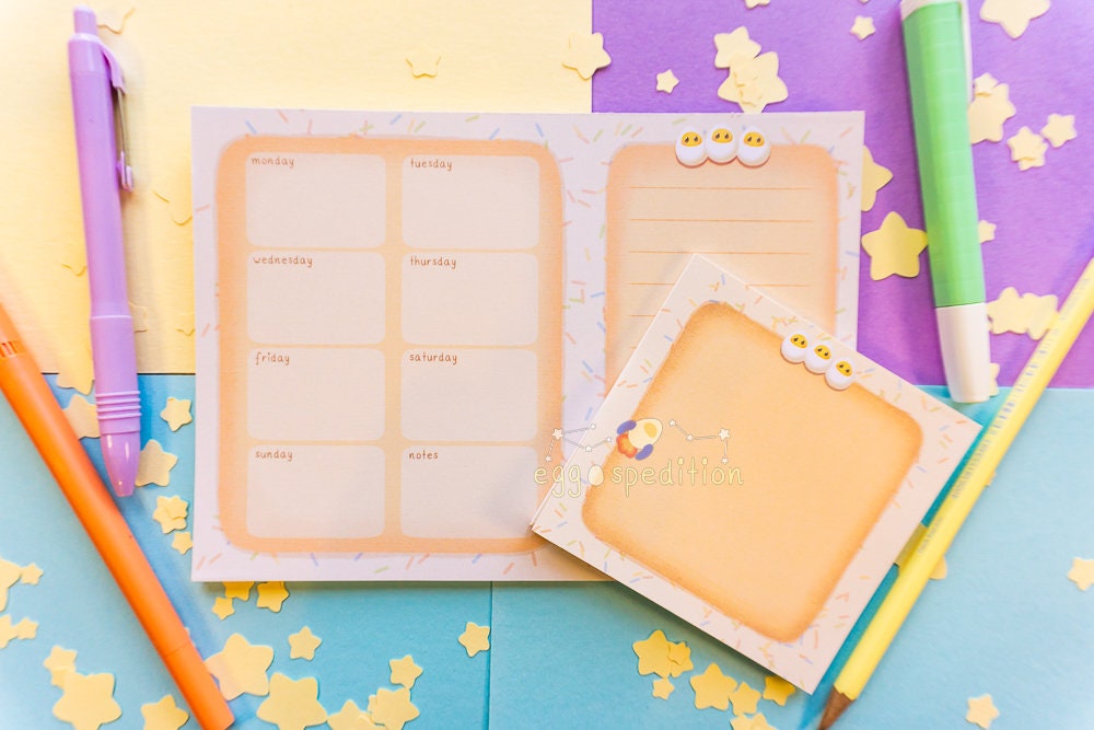 Confetti Cake Eggo Week Planner and Memopad