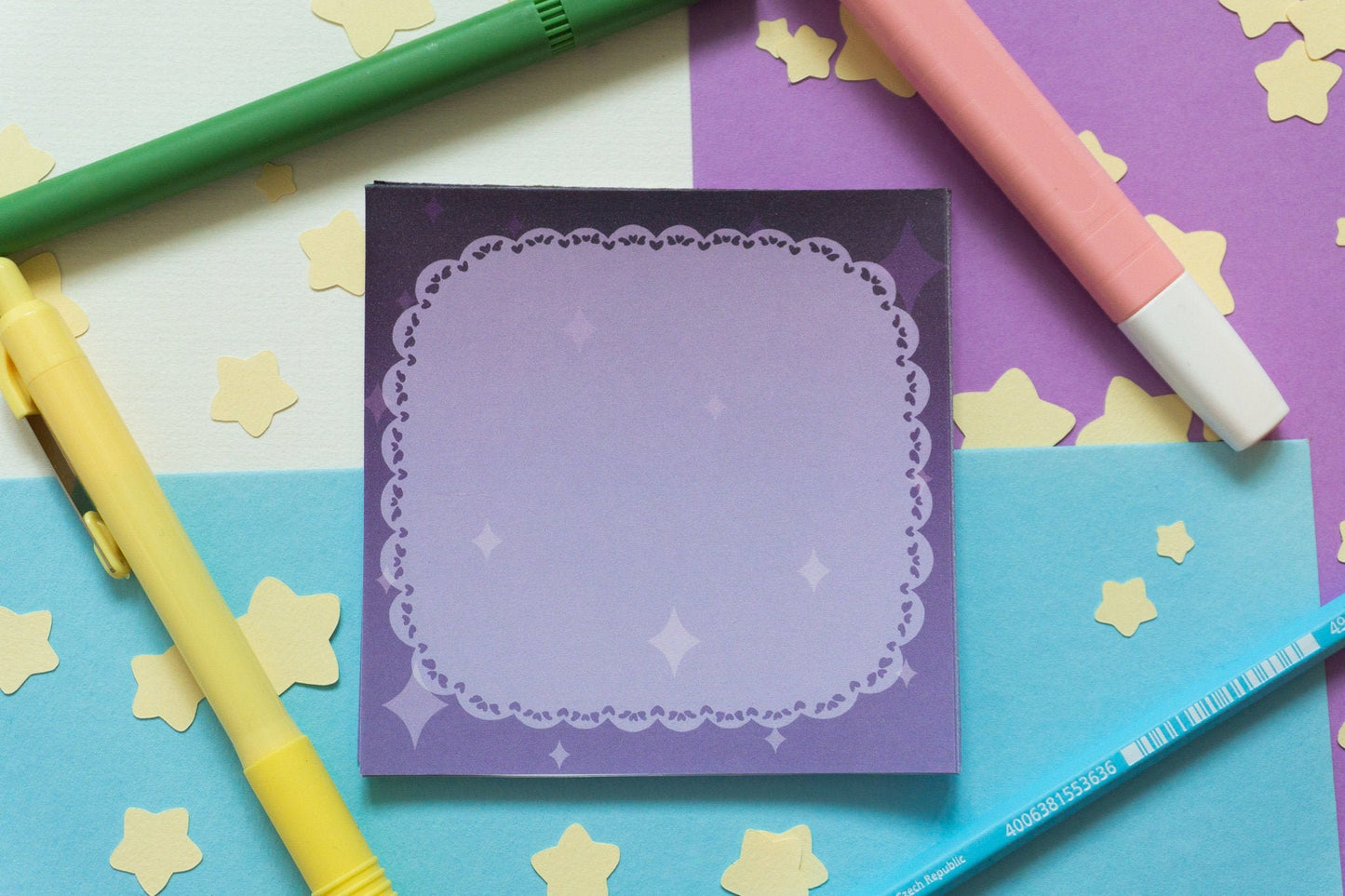 Fancy Lacy Starry Night Memo Pad