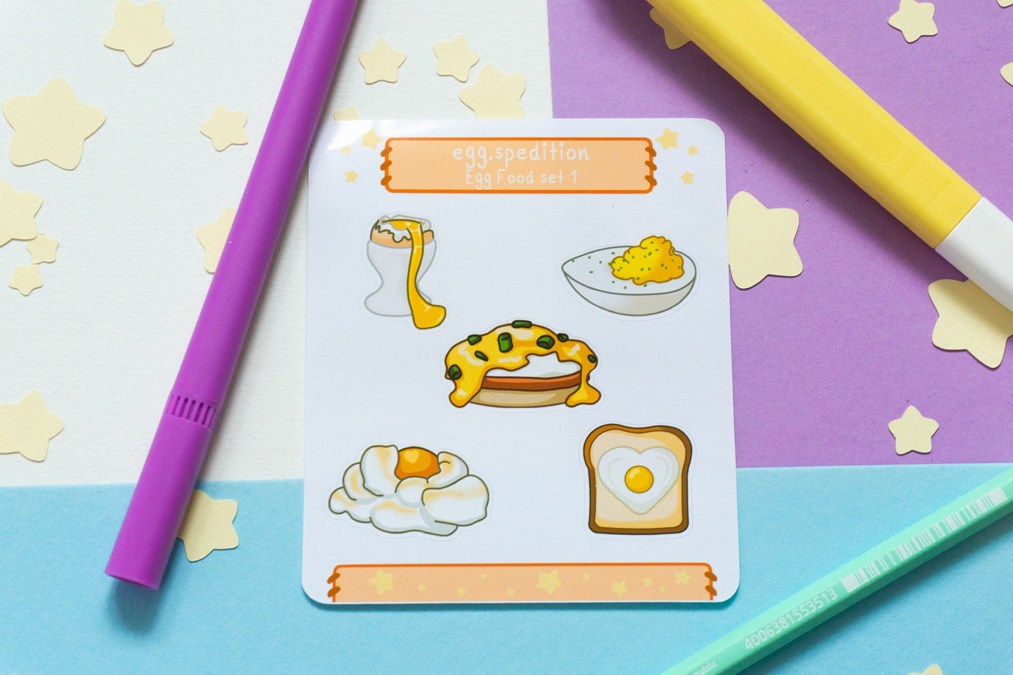 Egg Food Set 1  Sticker Sheet