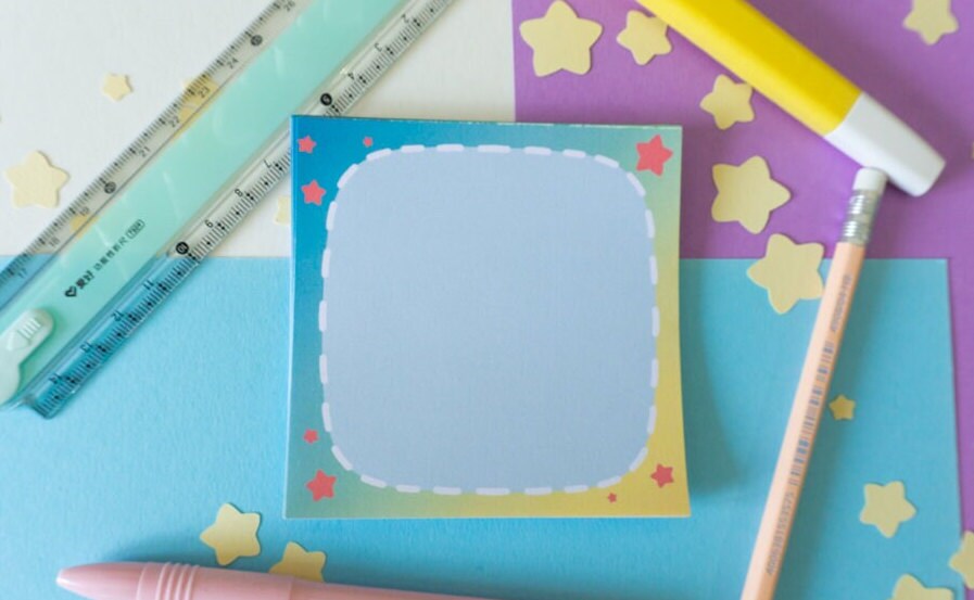 Gradient Stars Stitching Memo Pad 25* Sheets