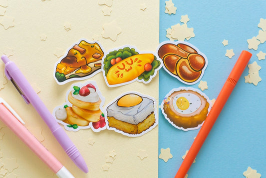 Egg Food Art Die Cut Journaling Stickers Bundle Set