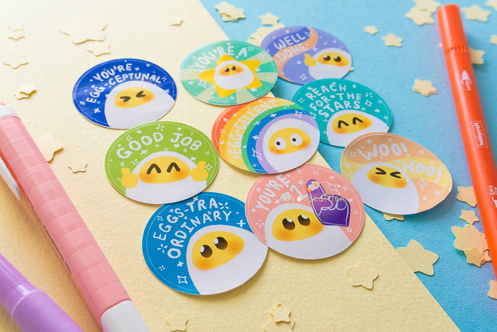 Egg-Couragement Affirmation Die-cut Stickers