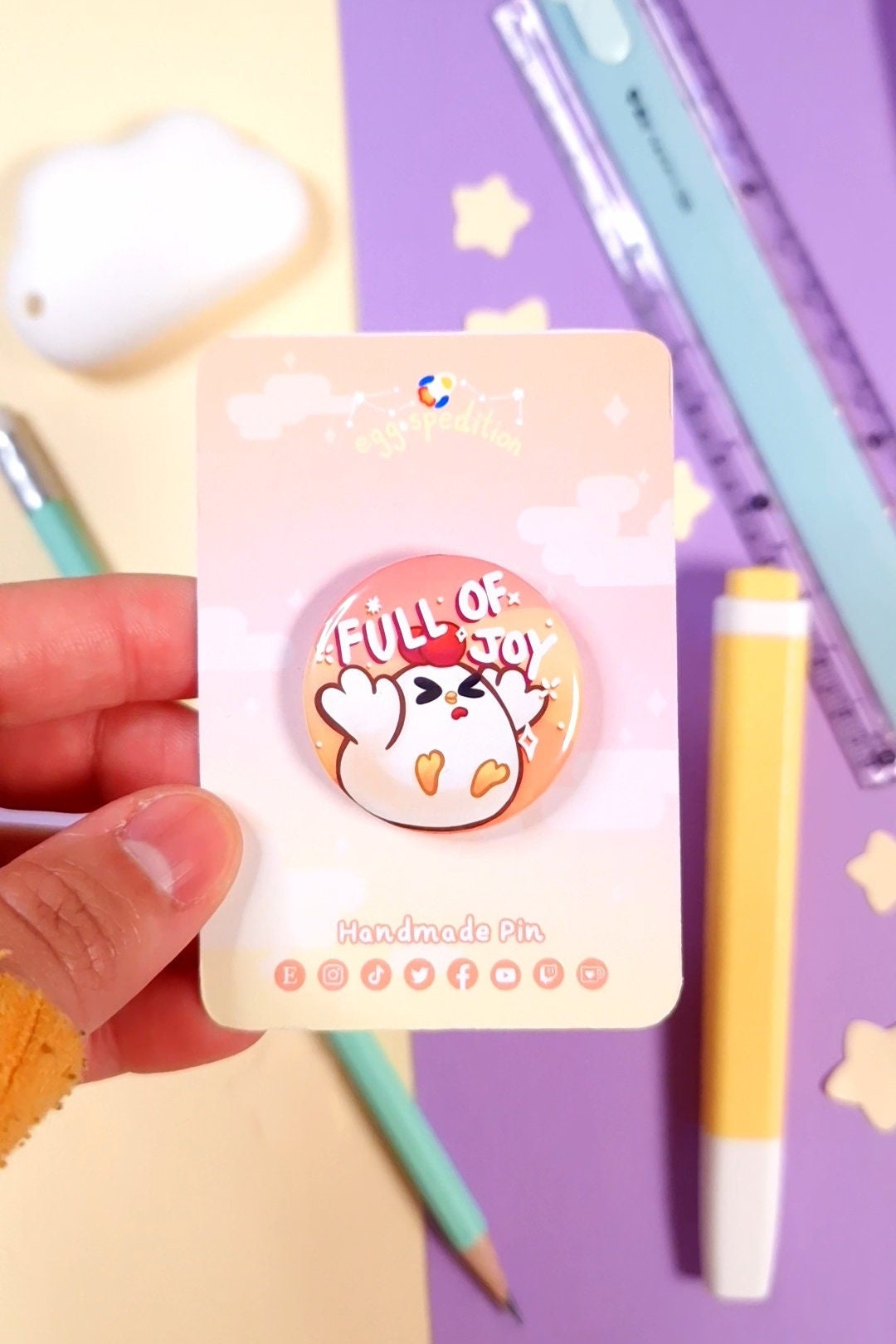 Egg-couragement 32mm Affirmation Button Badges